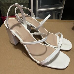 Aldo Women's White Strappy Heeled Sandals